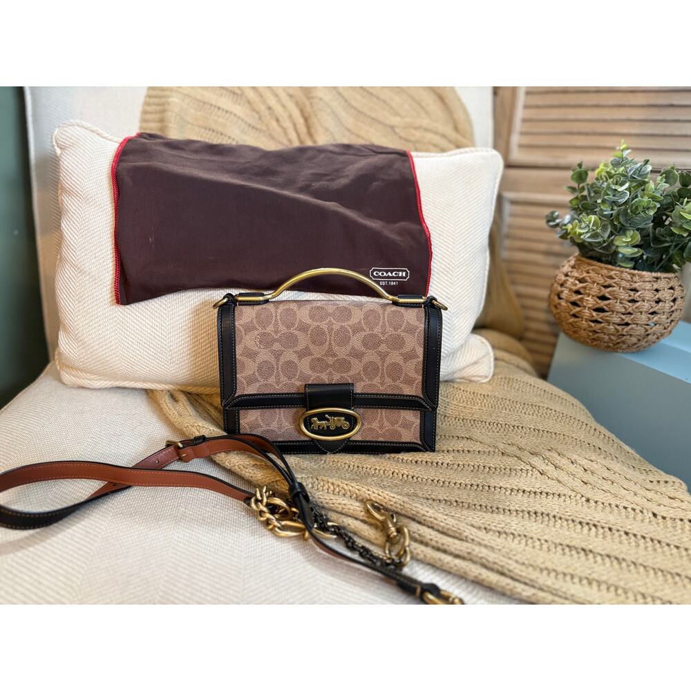 Coach Riley Top Handle 22 Brown Leather 73937 NWOT - Picture 2 of 13